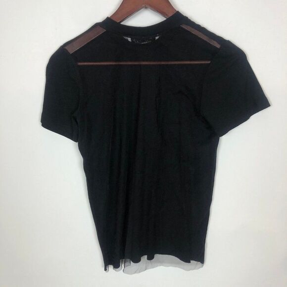 NWT Cosmopolitan Lisa Black Sheer Back Tee - Picture 4 of 6